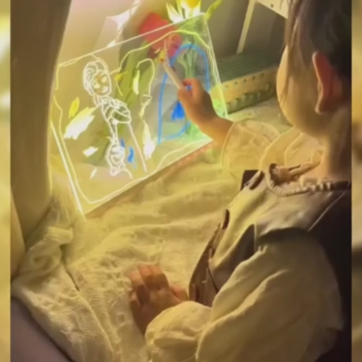 LED Drawing Board for Creative Kids, Glowing Notes, Rewritable, USB Powered, Great Gift Idea
