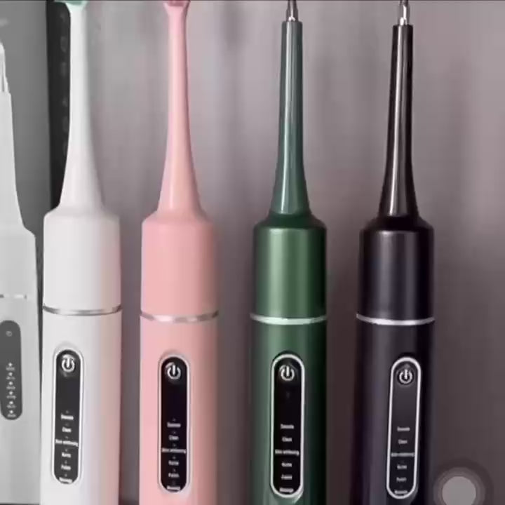 2-in-1 Ultrasonic Tooth Cleaner & Electric Toothbrush – Waterproof, USB Rechargeable, Compact Portable Design
