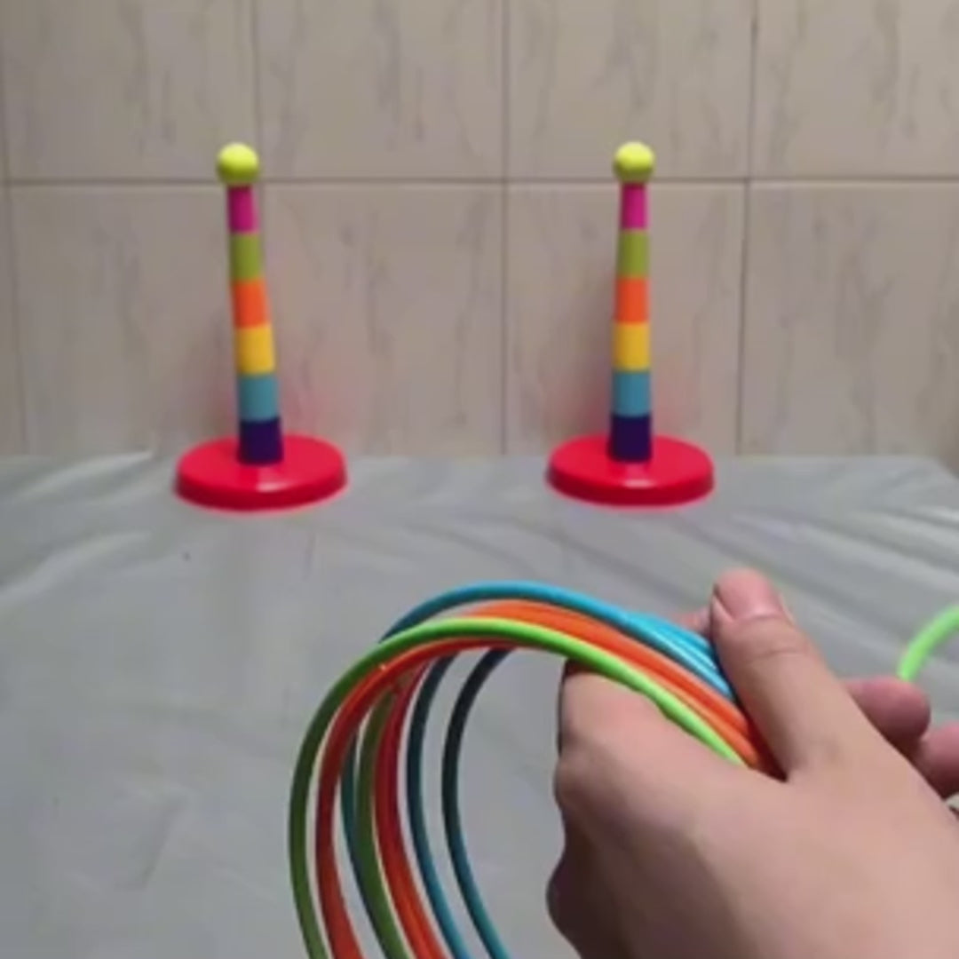 Throw Circle Game with Colorful, Skill-Building Fun for Kids, Easy to Assemble, Safe for Ages 3+
