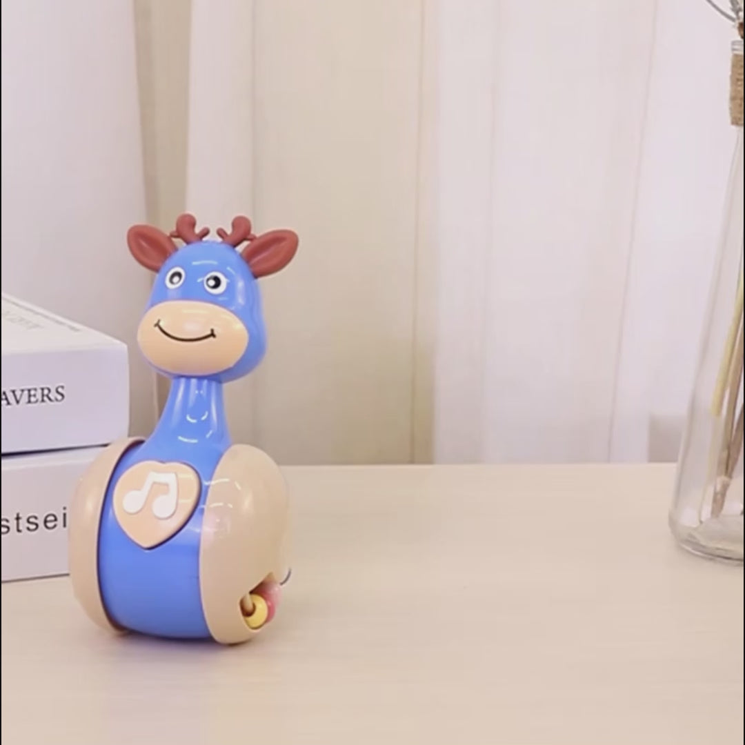 Fawn Sliding Tumbler with Cute Deer Design, Push-and-Crawl Toy, Safe for Months 1+