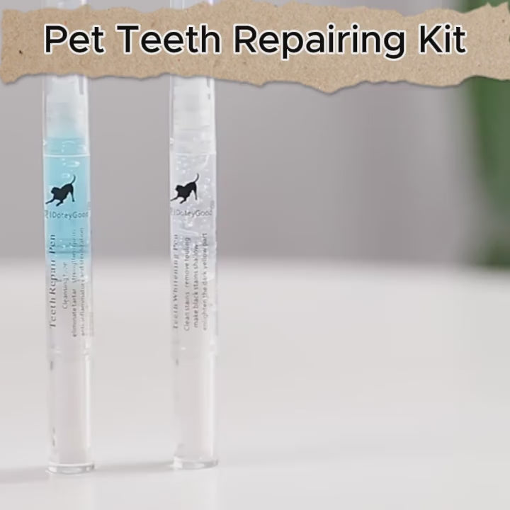Pet Teeth Repairing Kit with Dual-Ended Scraper for Safe and Easy At-Home Tartar Removal