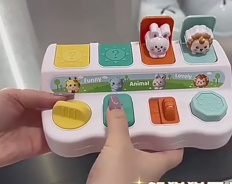 Pop Up Animals with Cute Shapes, Eye-Catching Colors, Mind Development, Safe for 2+