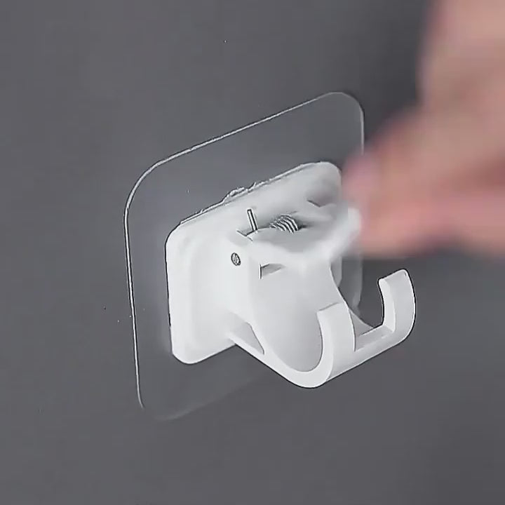 12PCS No Drill Curtain Rod Brackets – Self-Adhesive, Adjustable Design for Easy Installation & Convenient Hanging