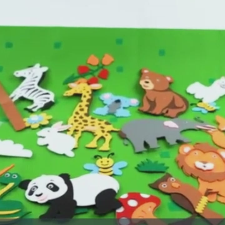 Farm Animals Felt Story Board – Reusable No-Glue Felt Set, Multi-Themes, Visual Learning, Teaching Aid, Safe for Ages 2+