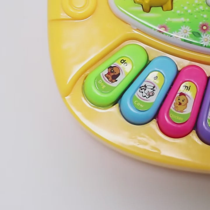 Cartoon Piano Keyboard Toy – Educational Musical Instrument for Kids with Animal Sounds, Flashing Lights