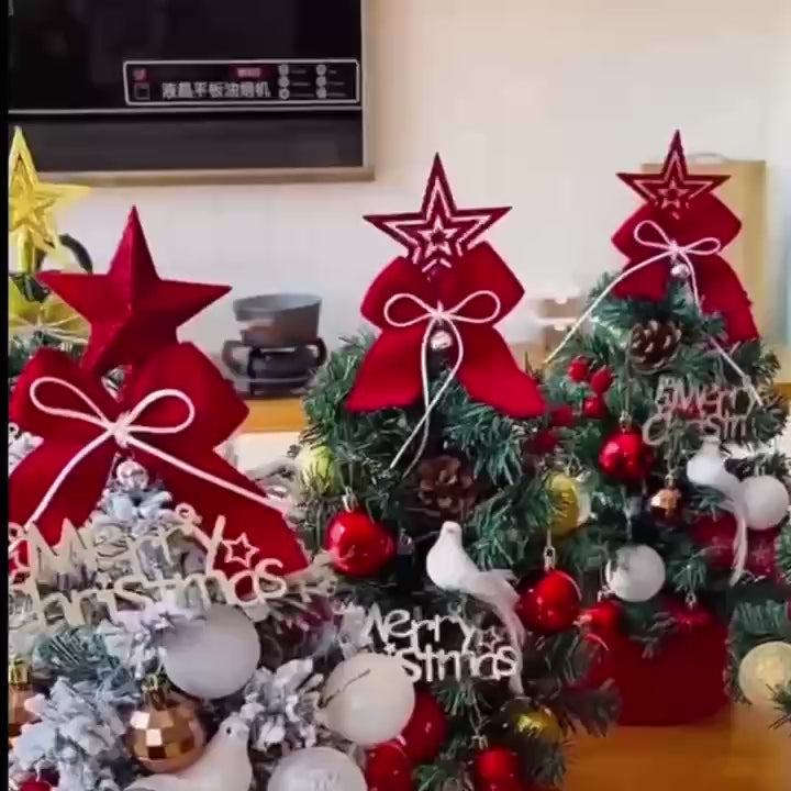 Mini Decorative Christmas Tree for Desktop with LED Lights, Safe Materials, Easy to Install and Disassemble