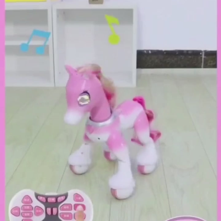Remote Control Smart Unicorn – Walking & Talking Interactive Toy with Glowing Horn