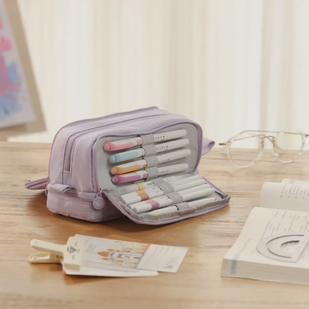 Large Capacity Pencil Case – 4-Compartment Multifunctional Pen & Stationery Organizer