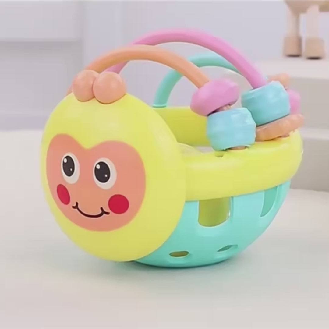 Baby Sensory Rattle Ball with Built-in Bell, Easy to Grip, Unisex Design, Safe for Age 1+
