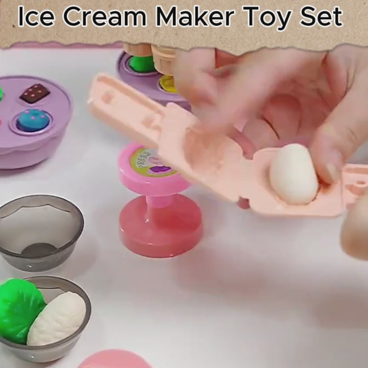 Kitchen Toy Set with Clay Noodle, Ice Cream, Burger Maker – Safe for Ages 3+
