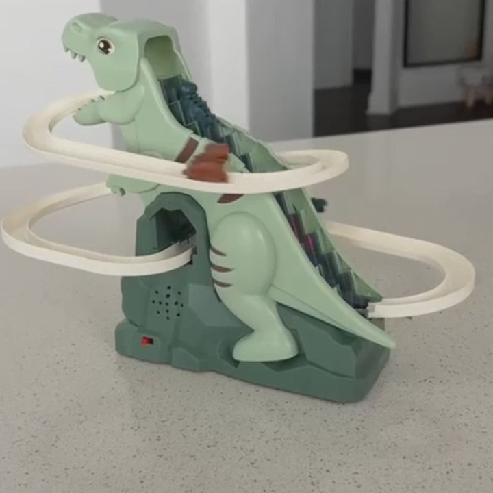 Dinosaur Climbing Slide Toy with 3 Dinosaurs, Light & Music, Safe for Ages 3+