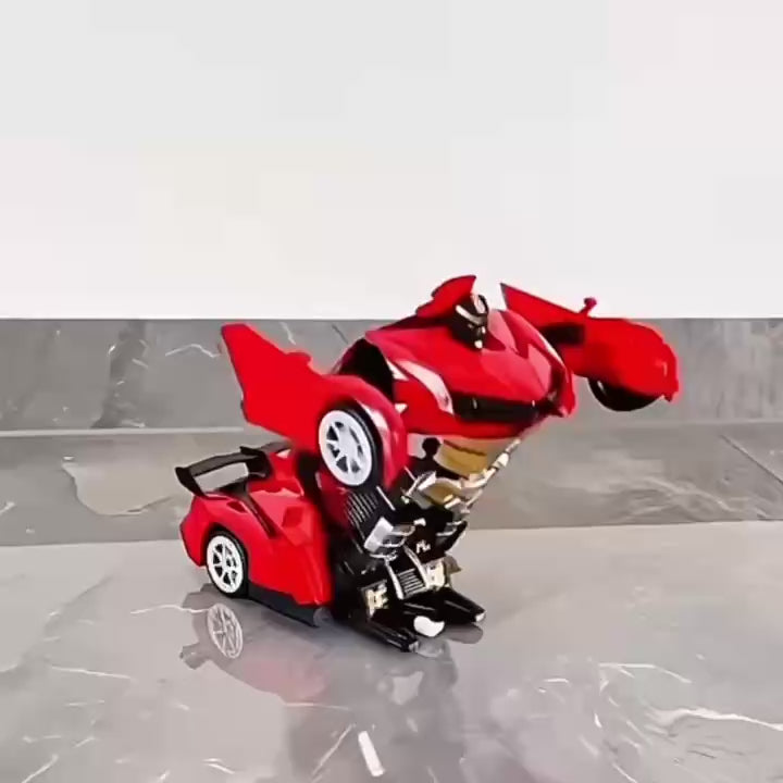 Remote Control Robot Car Transforming Toy with LED Lights, Safe for Ages 3+