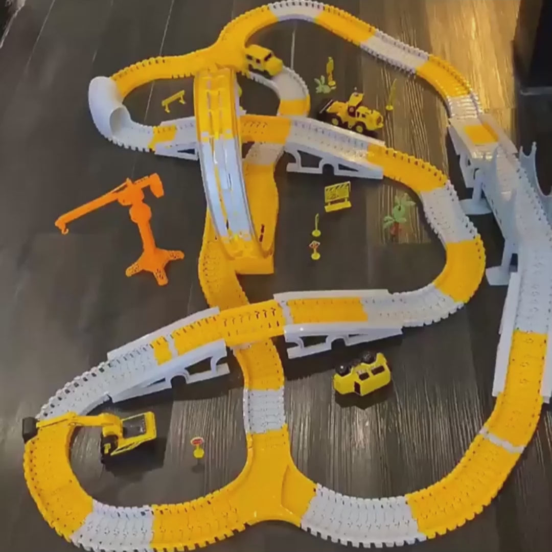 Race Track Toy, Creative Buildable Road Set with Model Cars, Easy Assembly, Safe for Ages 3+