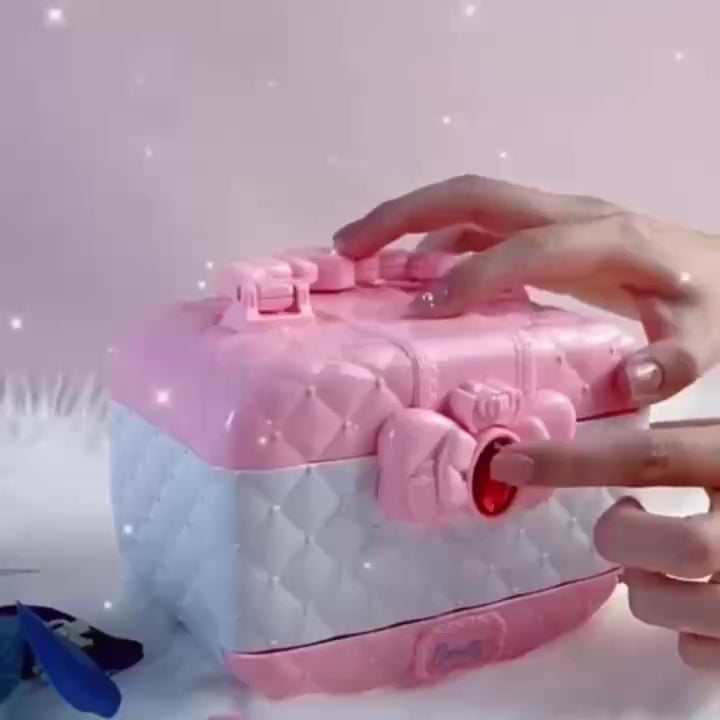 Kids Washable Makeup Beauty Kit with Cosmetic Case, Compact and Easy to Carry, Safe for Ages 3+