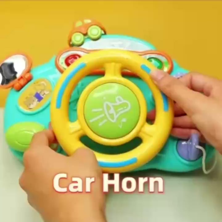Steering Wheel Toy with Sound, Lights, and Secure Strap – Safe for Ages 18+ Months