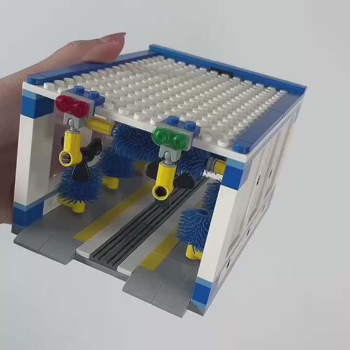 Building Block Car Wash Shop Toy with 250 High-Quality ABS Building Blocks, Safe for Kids Ages 3+