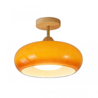 Vintage Bauhaus Glass Disc Ceiling Light