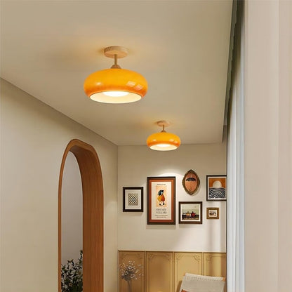 Vintage Bauhaus Glass Disc Ceiling Light