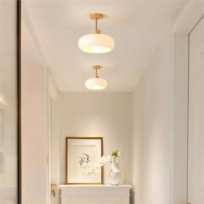 Vintage Bauhaus Glass Disc Ceiling Light