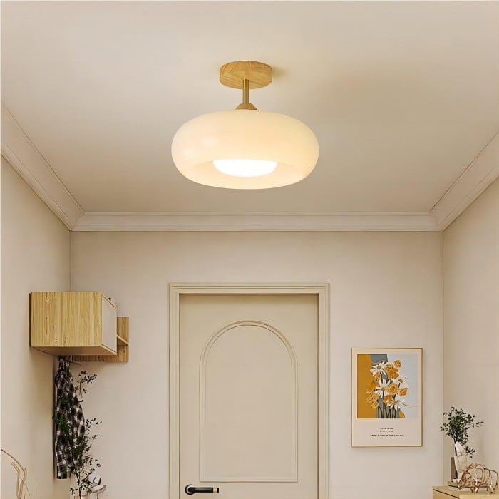 Vintage Bauhaus Glass Disc Ceiling Light