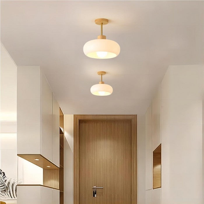 Vintage Bauhaus Glass Disc Ceiling Light