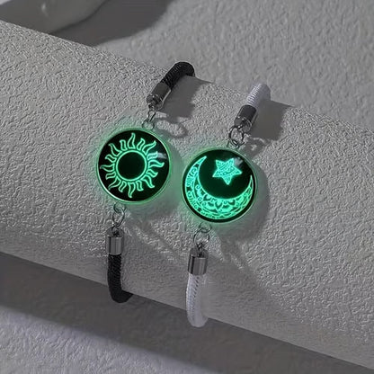 Sun & Moon Bracelets – 2-Pack Luminous Couples Jewelry for Long-Distance Love